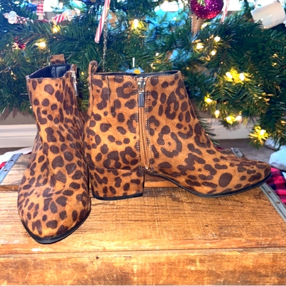Shoes - Leopard Print Ankle Boots